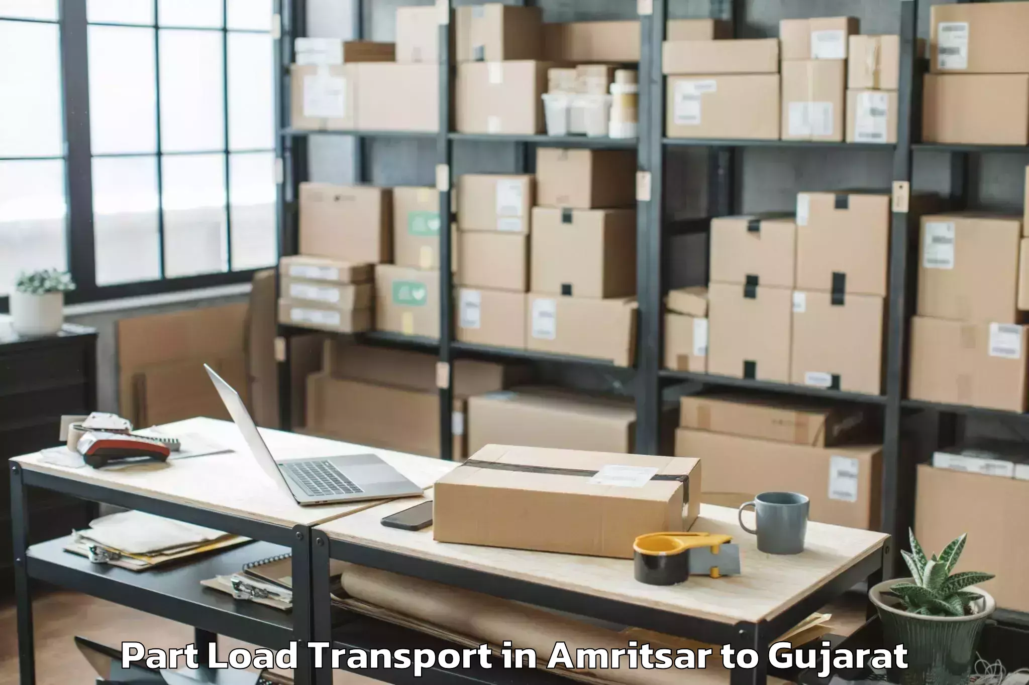 Professional Amritsar to Madhav Kampo Part Load Transport